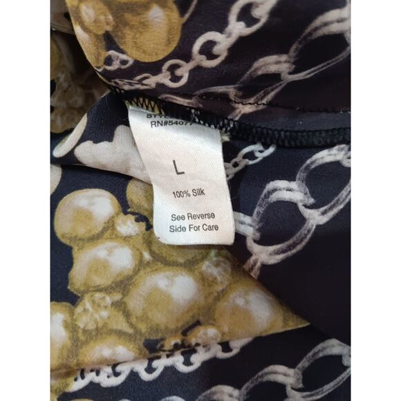 CABI 100% Silk Top Blouse Cami Tank L Dressy Office Career Event Flowy Classic - Picture 6 of 11